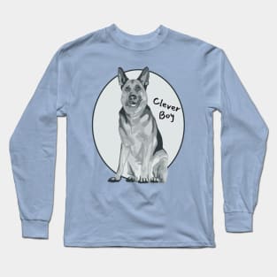 German Shepherd is a Clever Boy Long Sleeve T-Shirt